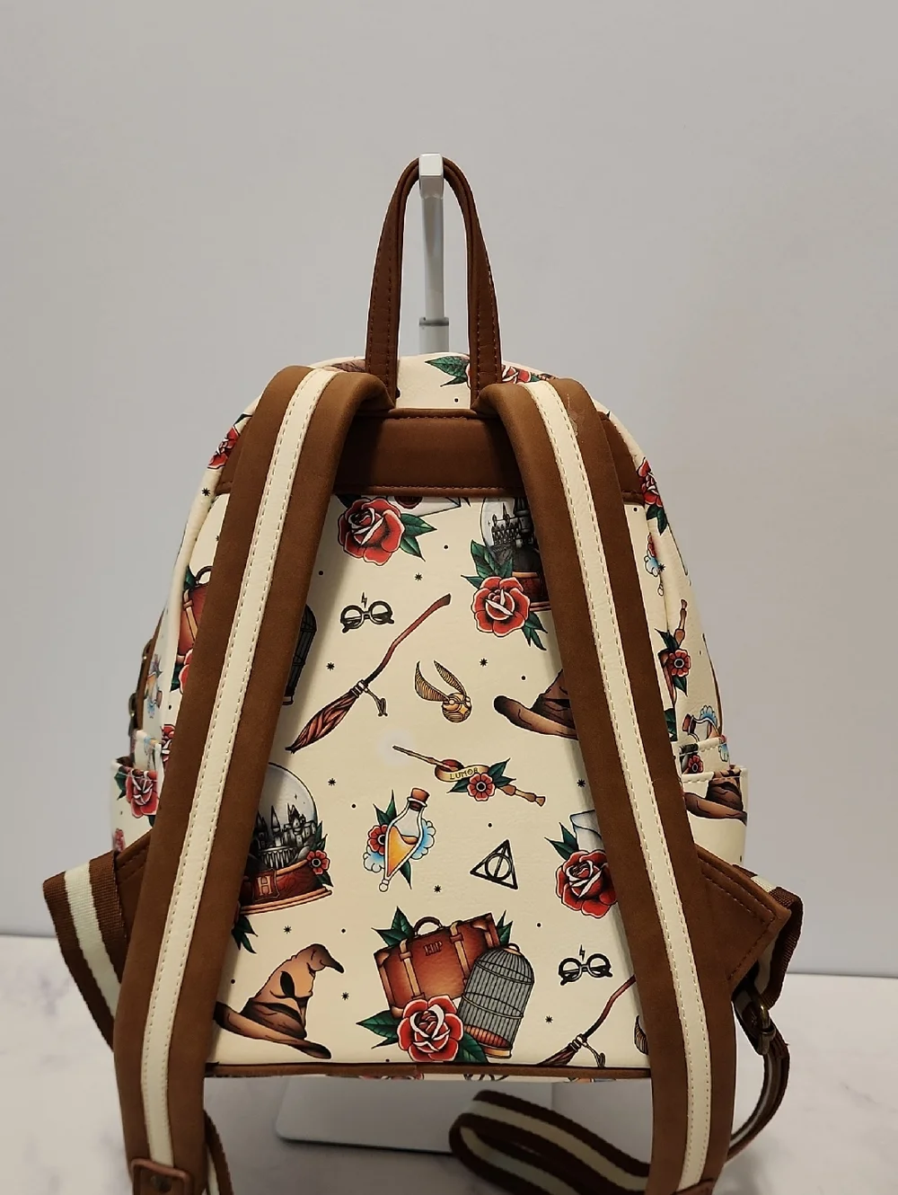 Harry Potter Loungefly Mini Backpack - Cream Floral Tattoo Print